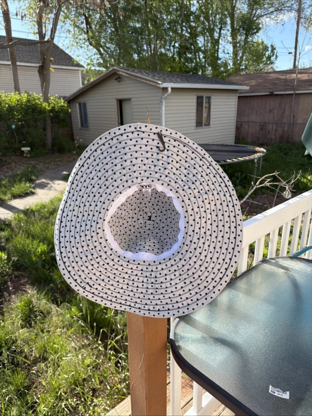 NYC Underground Packable Polka Dot Sun Hat in Navy/White - NWT - Picture 3 of 5